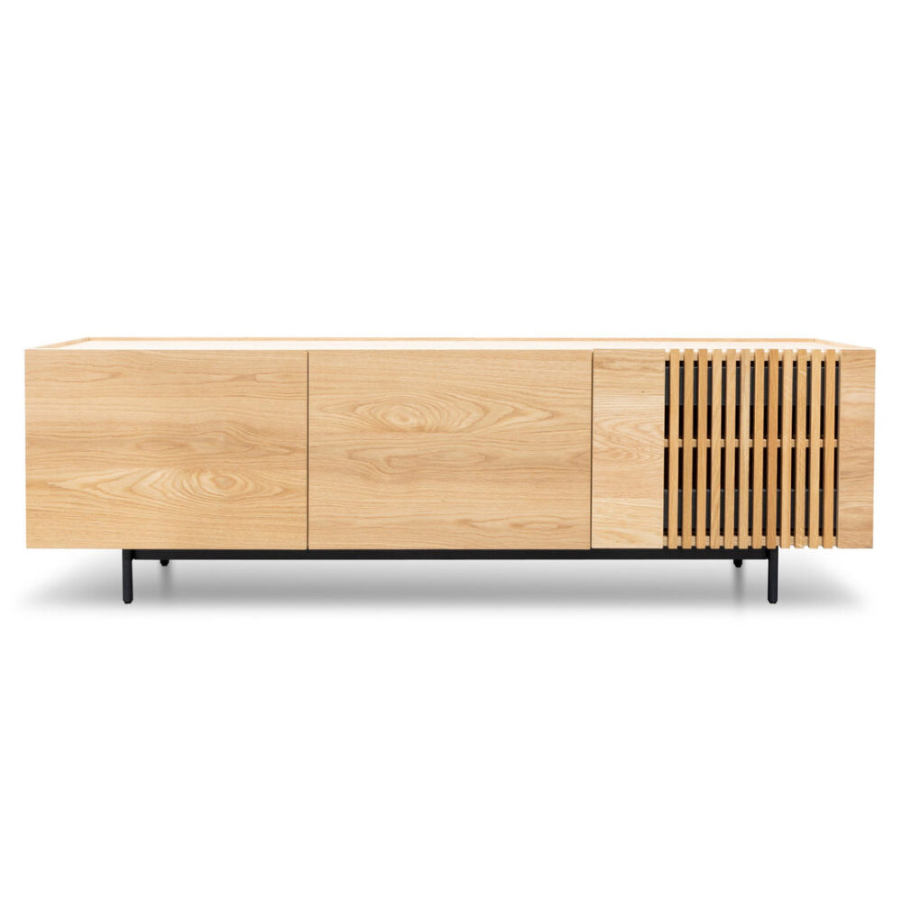 Onito 180cm TV Entertainment Unit - Natural with Black Legs - Image 2