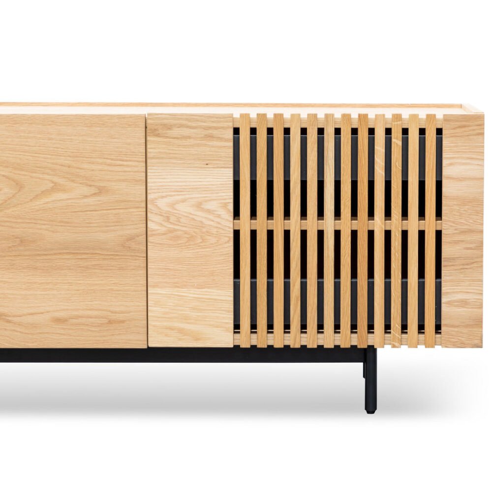 Onito 180cm TV Entertainment Unit - Natural with Black Legs - Image 7