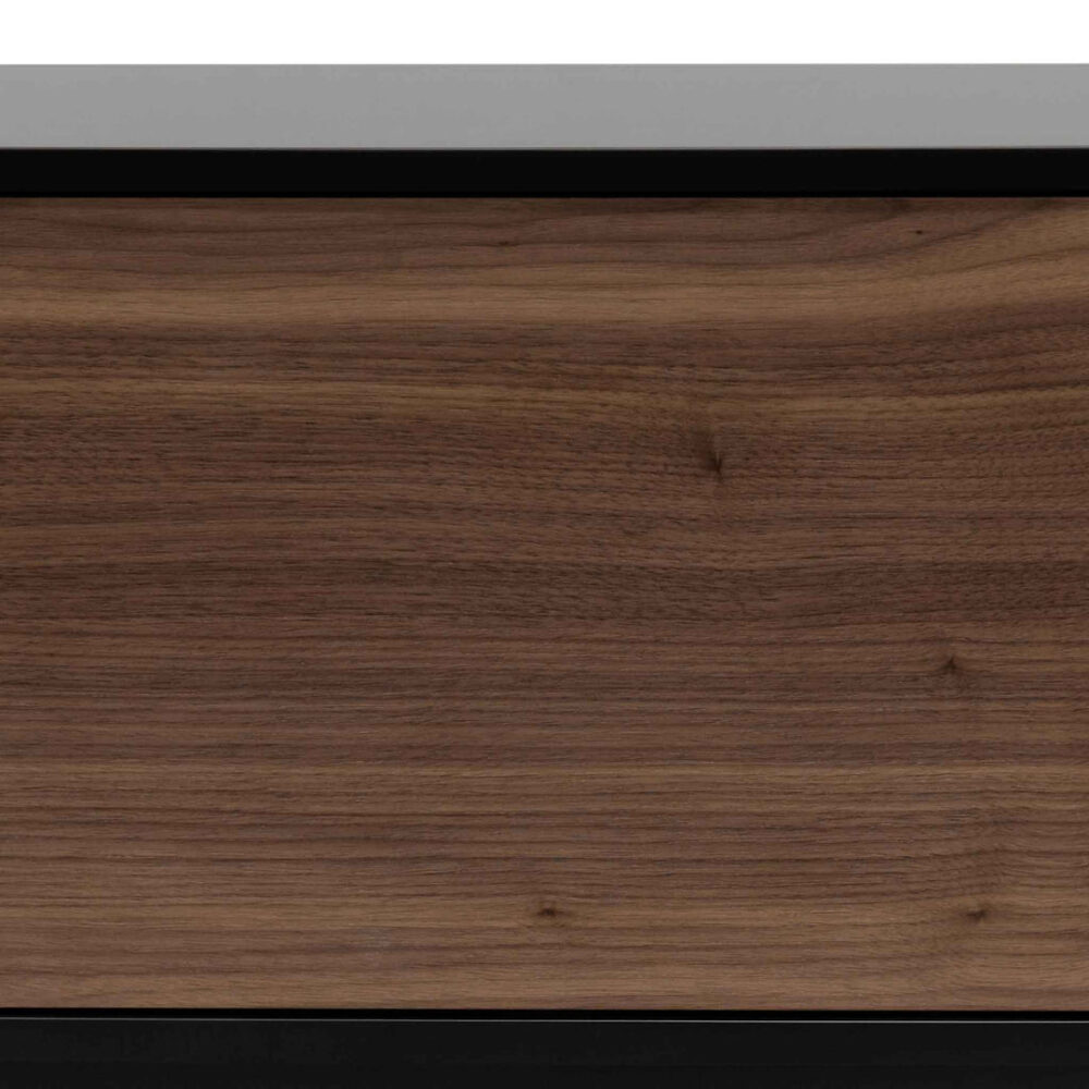 Letty 2.3m Wooden Entertainment Unit - Black with Walnut Drawers - Image 7
