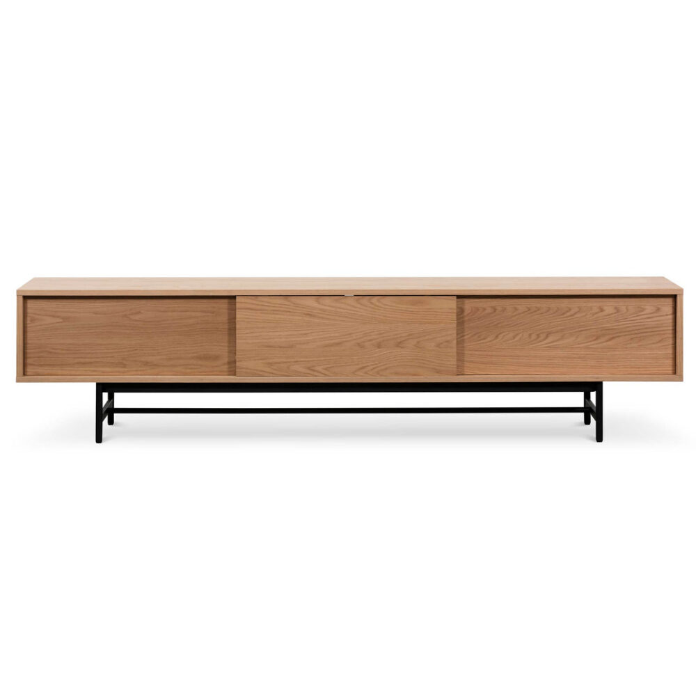 Christie 2.1m Wooden Entertainment TV Unit - Natural - Image 2