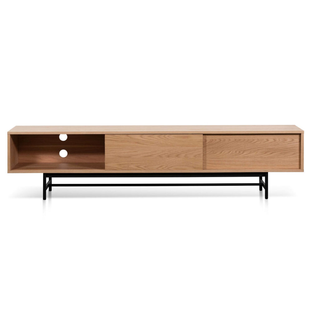 Christie 2.1m Wooden Entertainment TV Unit - Natural - Image 3