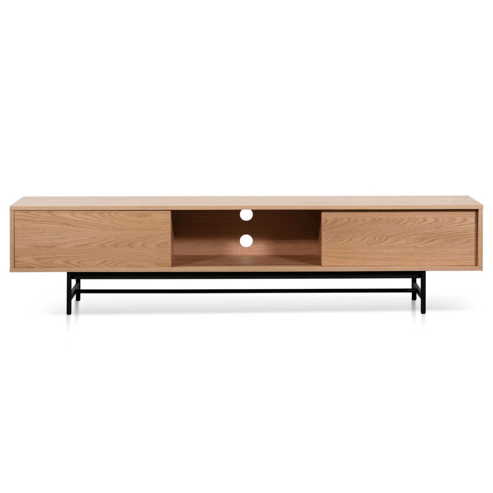Christie 2.1m Wooden Entertainment TV Unit - Natural - Image 4