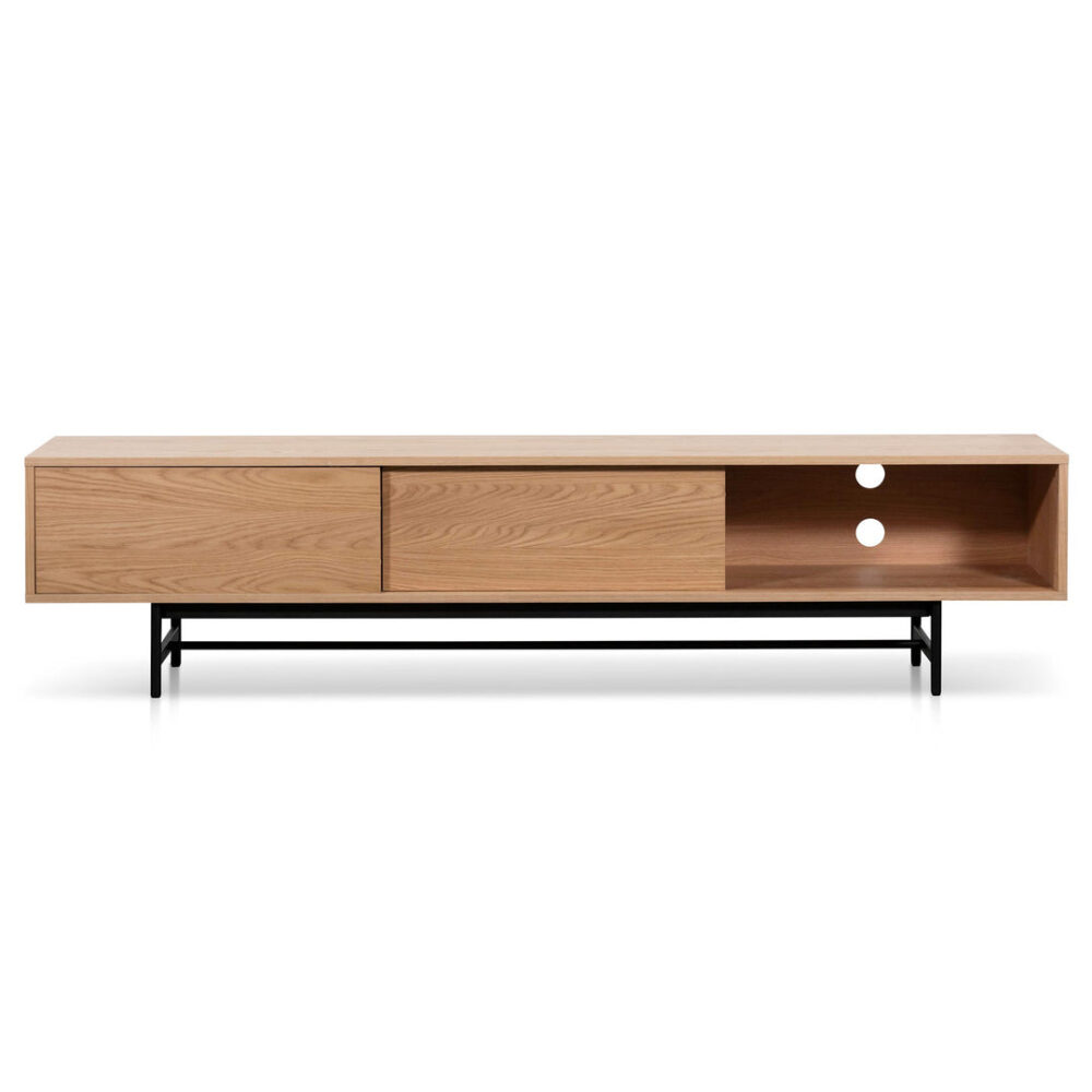 Christie 2.1m Wooden Entertainment TV Unit - Natural - Image 5