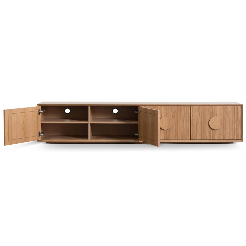 Curtis 2.3m Wooden TV Entertainment Unit - Natural - Image 3