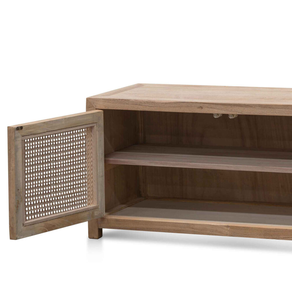 Tapia 2m TV Entertainment Unit - Natural with Rattan Doors - Image 7