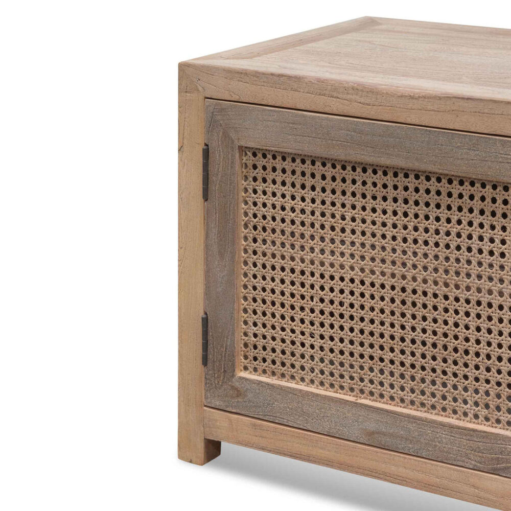 Tapia 2m TV Entertainment Unit - Natural with Rattan Doors - Image 6