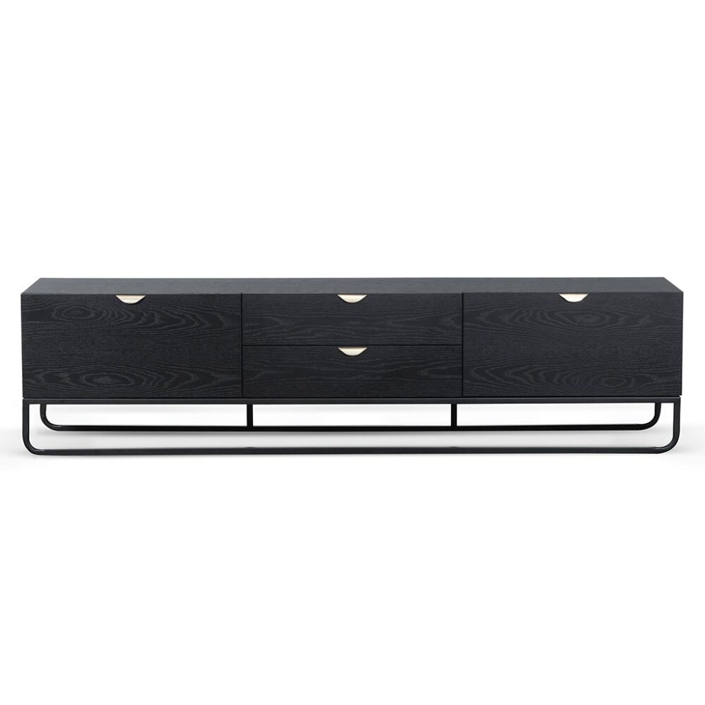 Boyle 2m Wooden TV Entertainment Unit - Black - Image 2