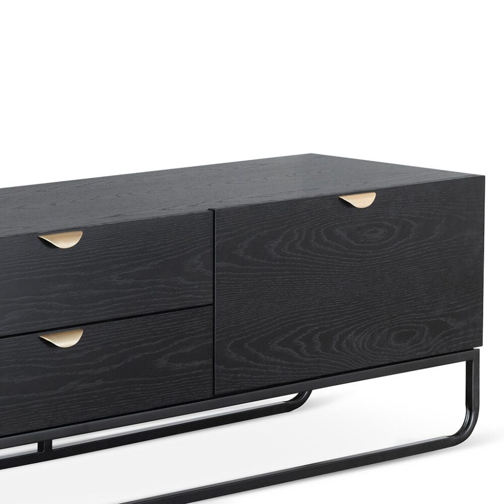 Boyle 2m Wooden TV Entertainment Unit - Black - Image 6