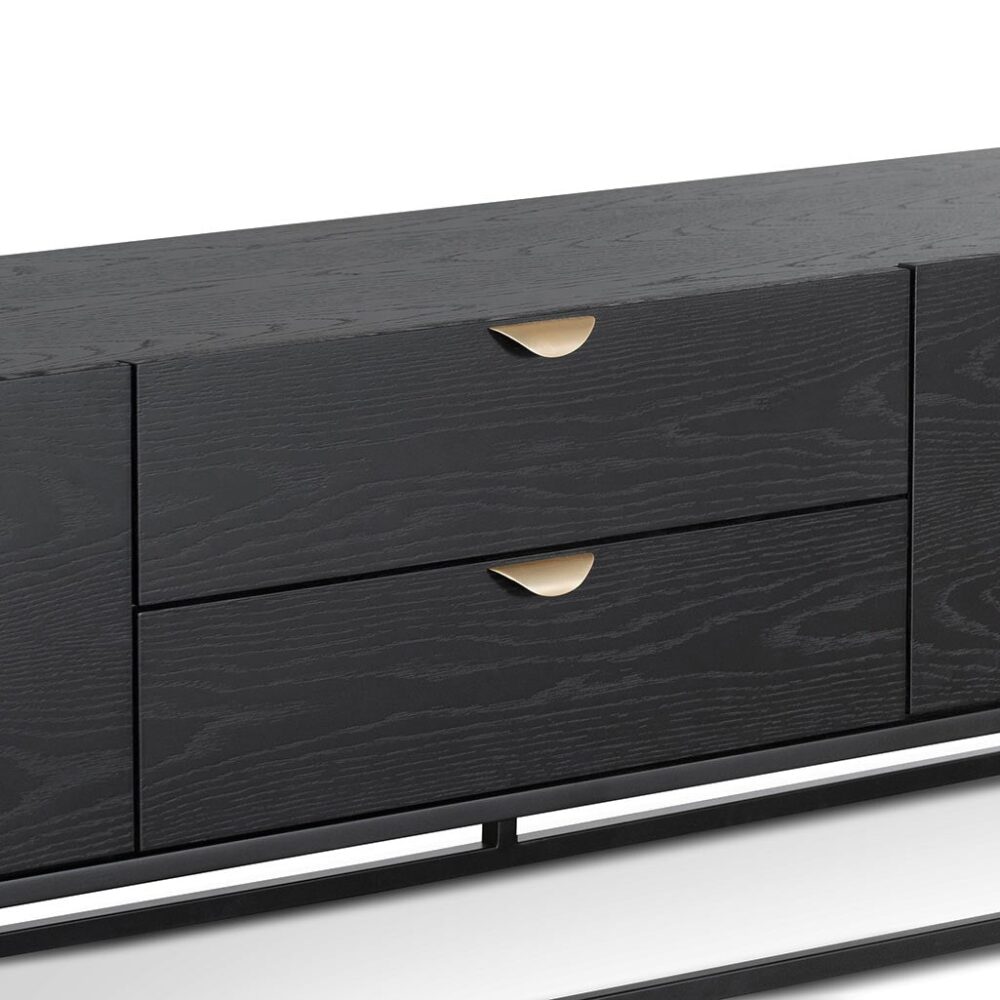 Boyle 2m Wooden TV Entertainment Unit - Black - Image 3