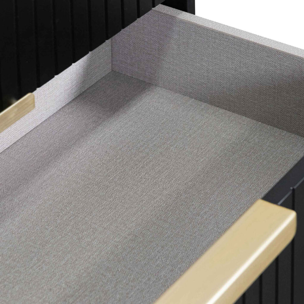 Erwin 1.8m Matte Black TV Entertainment Unit - Brass Legs and Handle - Image 5