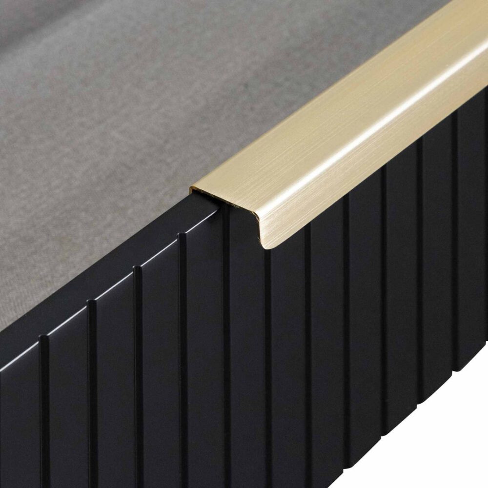 Erwin 1.8m Matte Black TV Entertainment Unit - Brass Legs and Handle - Image 6