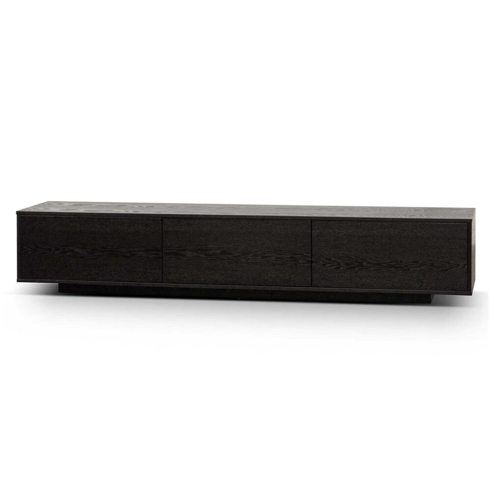 Letty 2.3m Wooden Entertainment Unit - Full Black