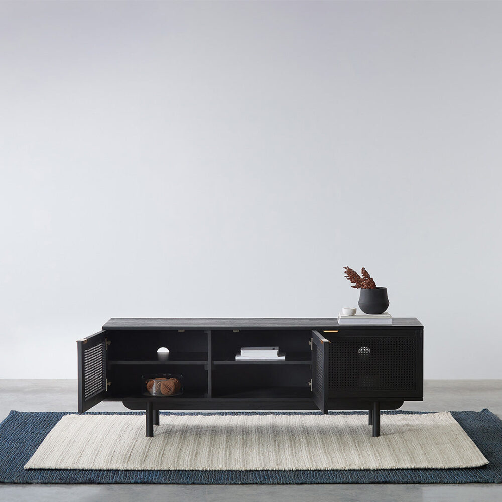 Benitez 1.7m ELM TV Entertainment Unit - Full Black - Image 3