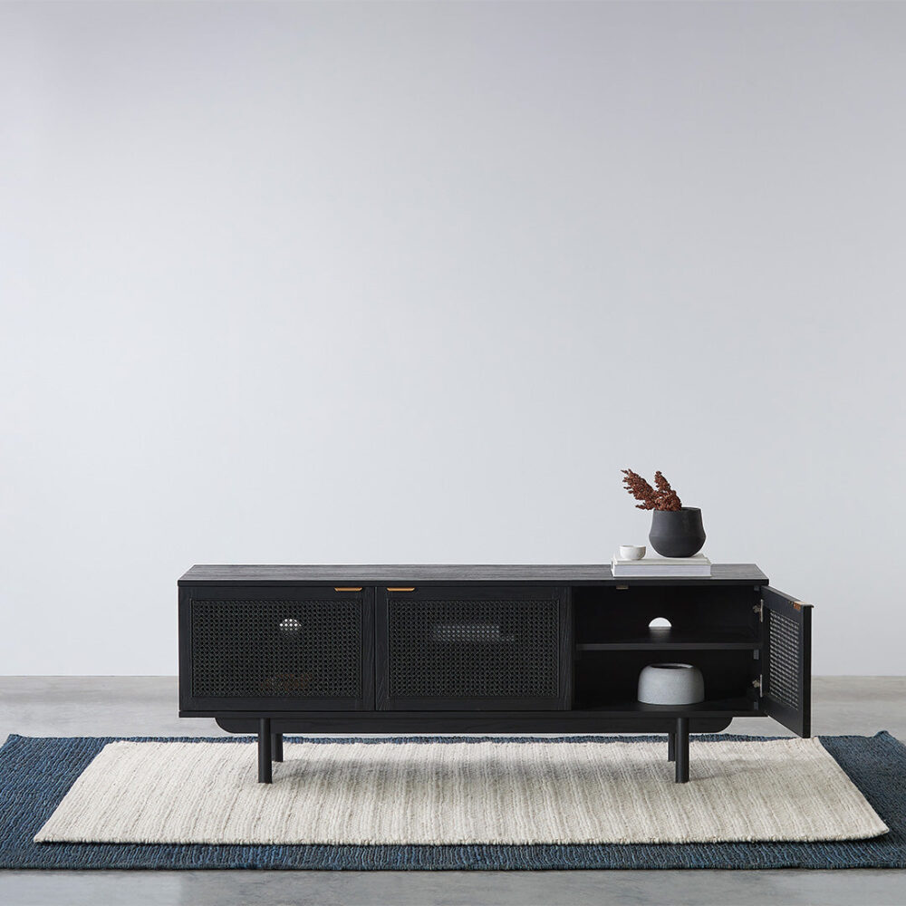 Benitez 1.7m ELM TV Entertainment Unit - Full Black - Image 4