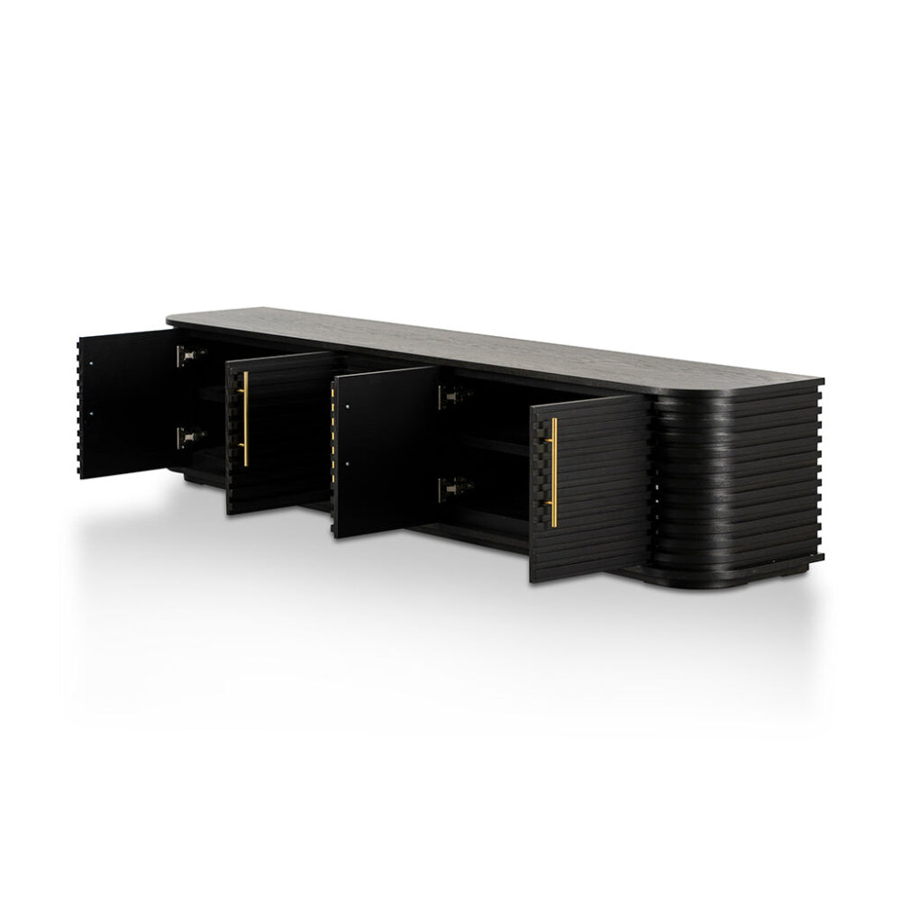Domenic 2.3m TV Entertainment Unit - Textured Espresso Black - Image 7