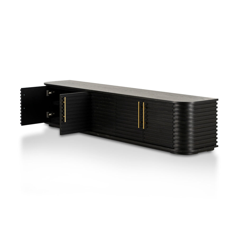 Domenic 2.3m TV Entertainment Unit - Textured Espresso Black - Image 8