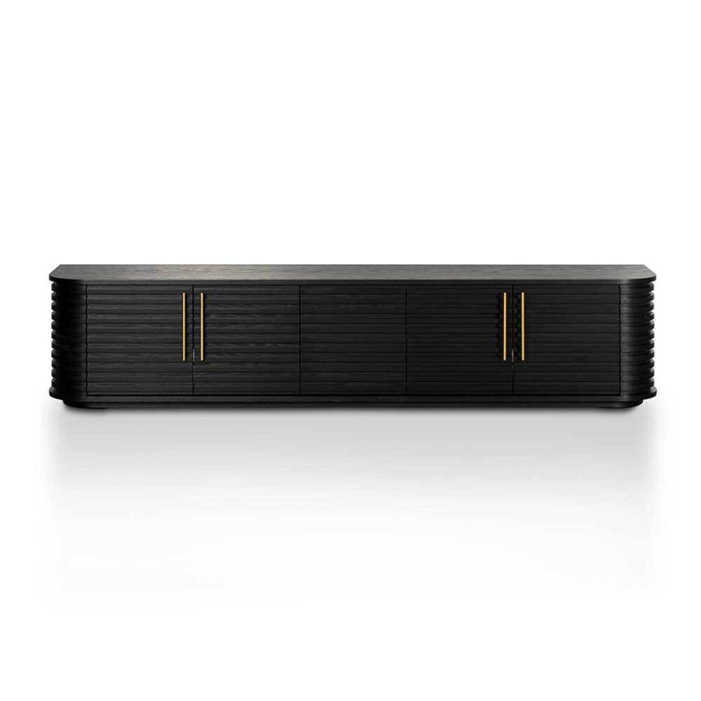 Domenic 2.3m TV Entertainment Unit - Textured Espresso Black - Image 2