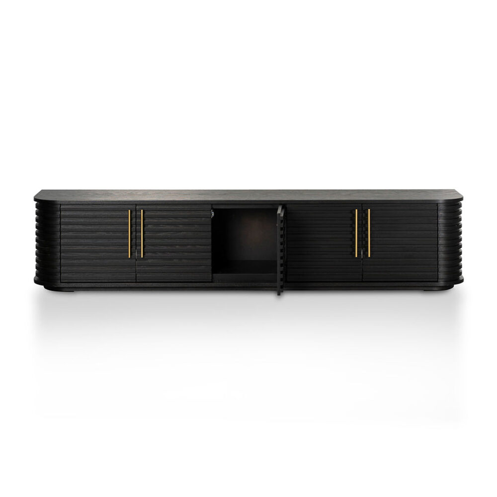Domenic 2.3m TV Entertainment Unit - Textured Espresso Black - Image 3