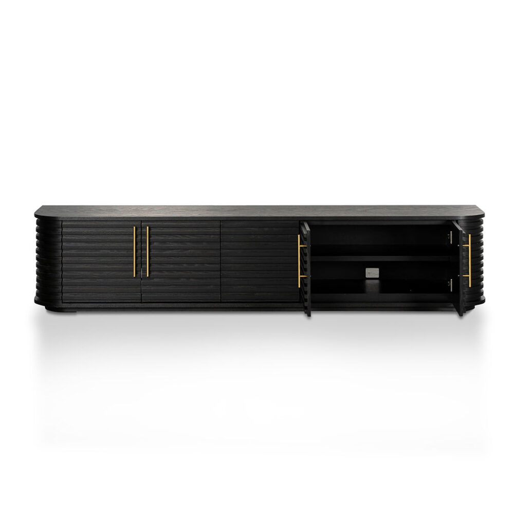 Domenic 2.3m TV Entertainment Unit - Textured Espresso Black - Image 5
