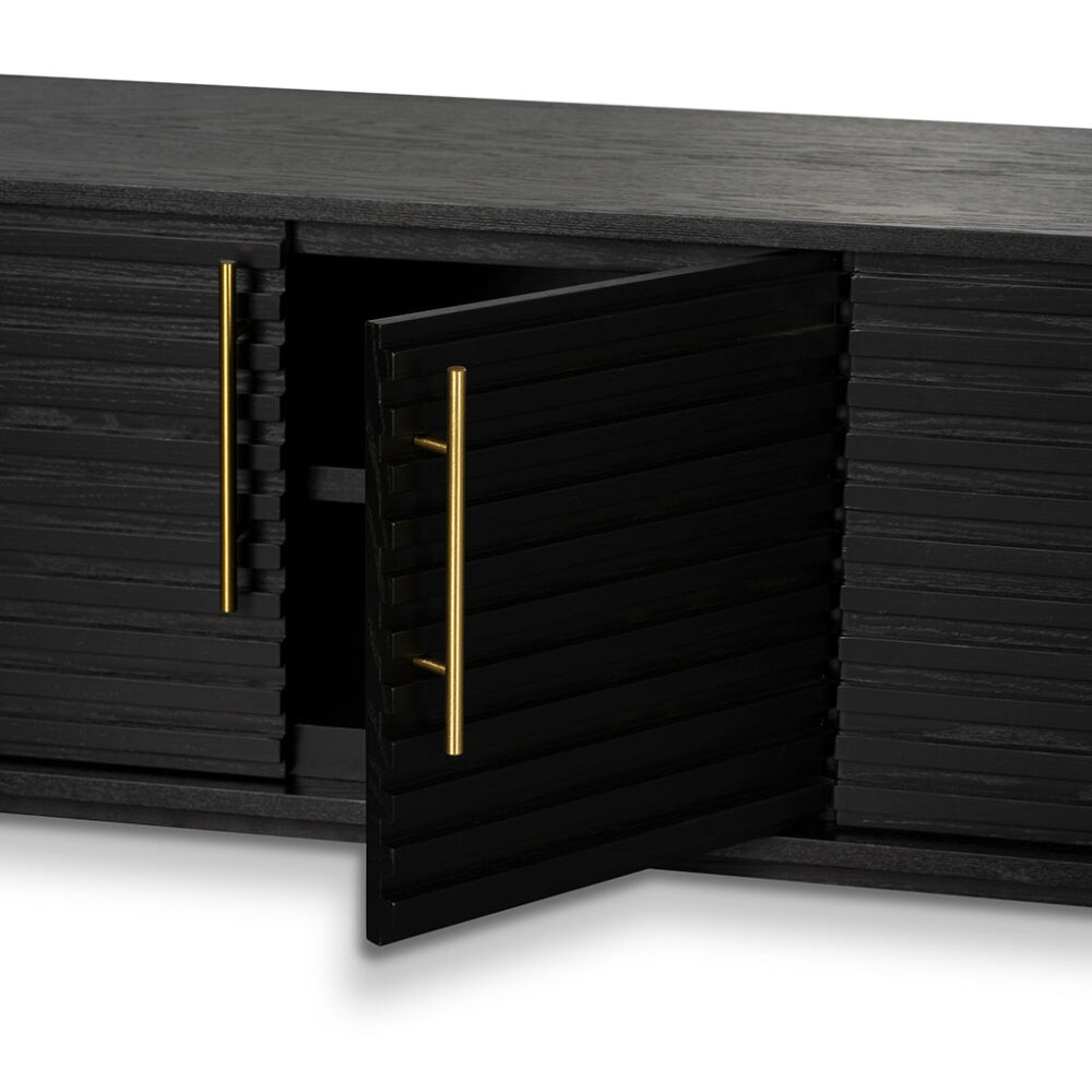 Domenic 2.3m TV Entertainment Unit - Textured Espresso Black - Image 12