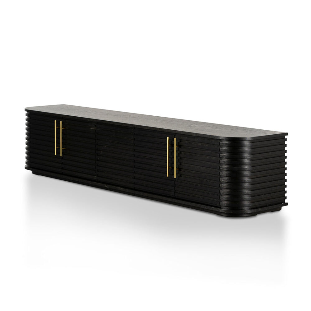 Domenic 2.3m TV Entertainment Unit - Textured Espresso Black