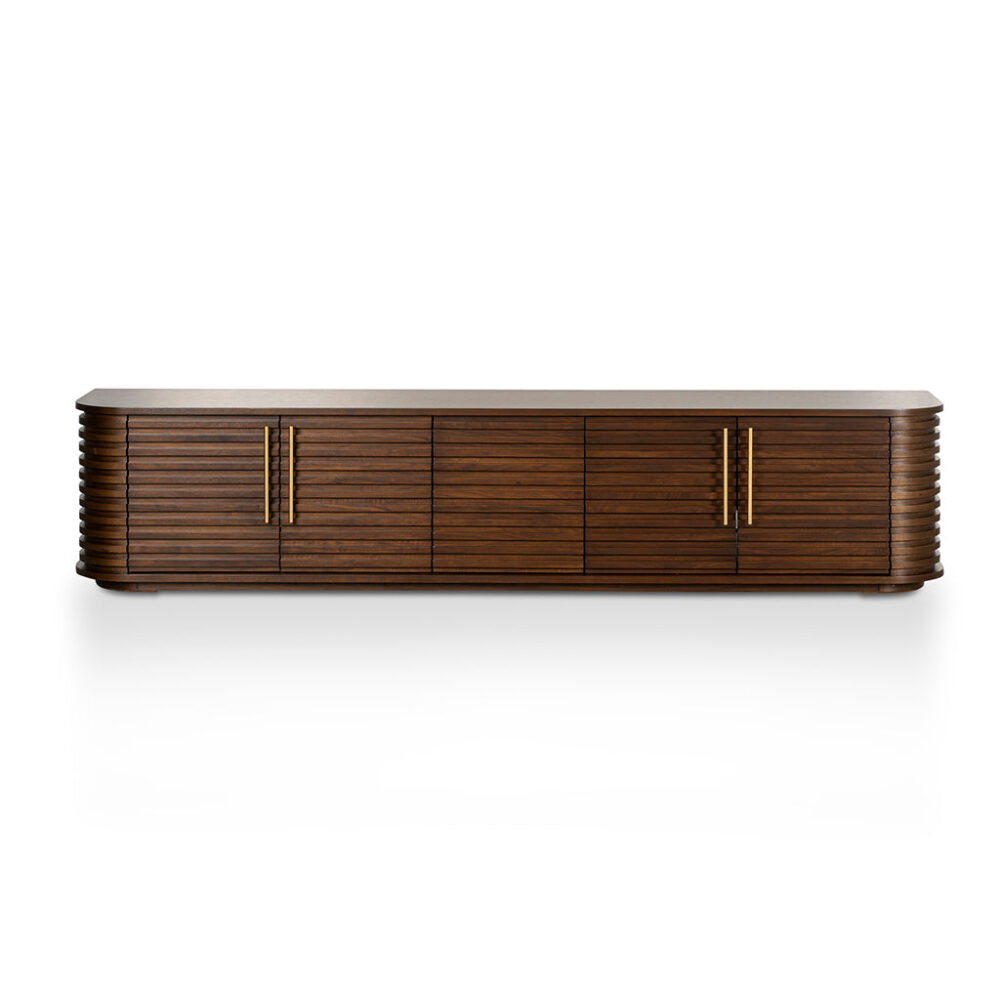 Domenic 2.3m TV Entertainment Unit - Walnut - Image 2