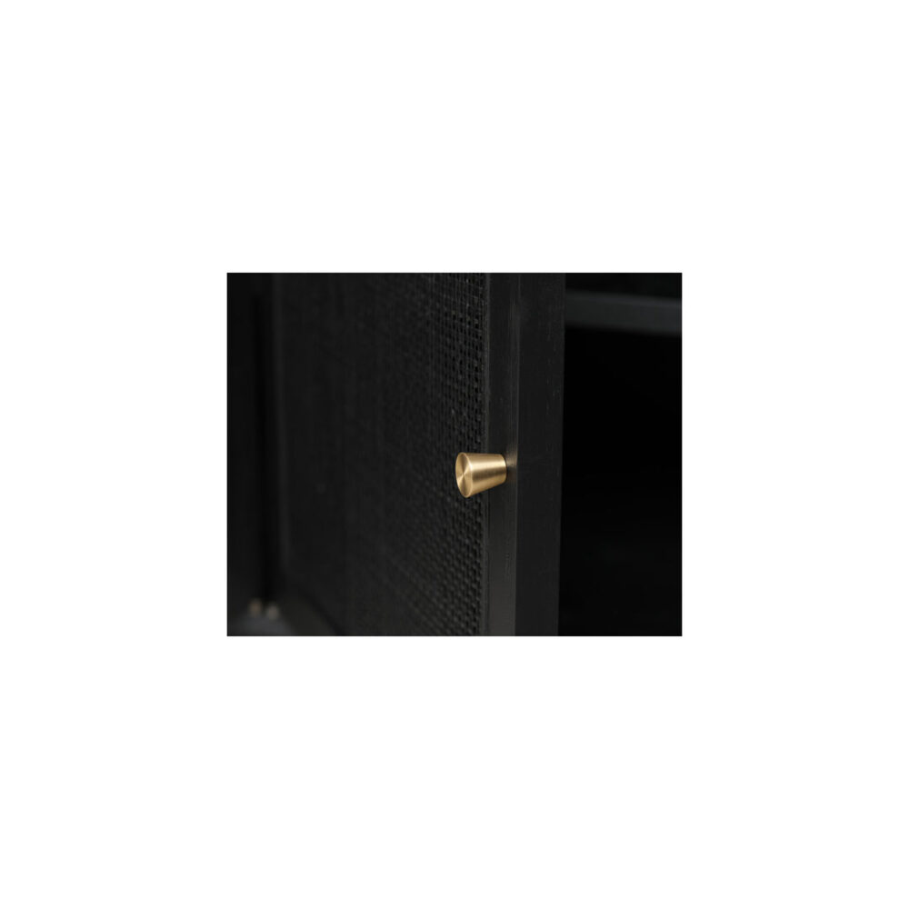 Ibarra 2.2cm Rattan Doors TV Entertainment unit - Full Black - Image 6