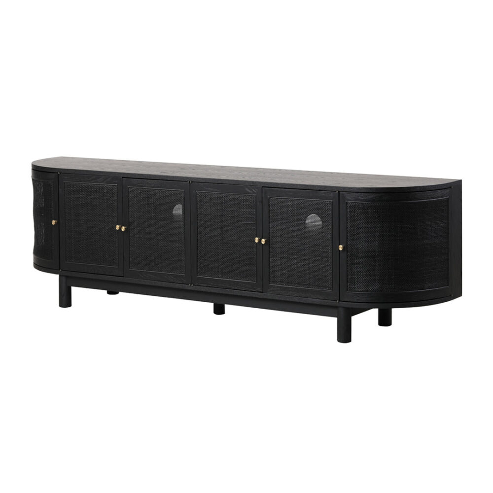 Ibarra 2.2cm Rattan Doors TV Entertainment unit - Full Black