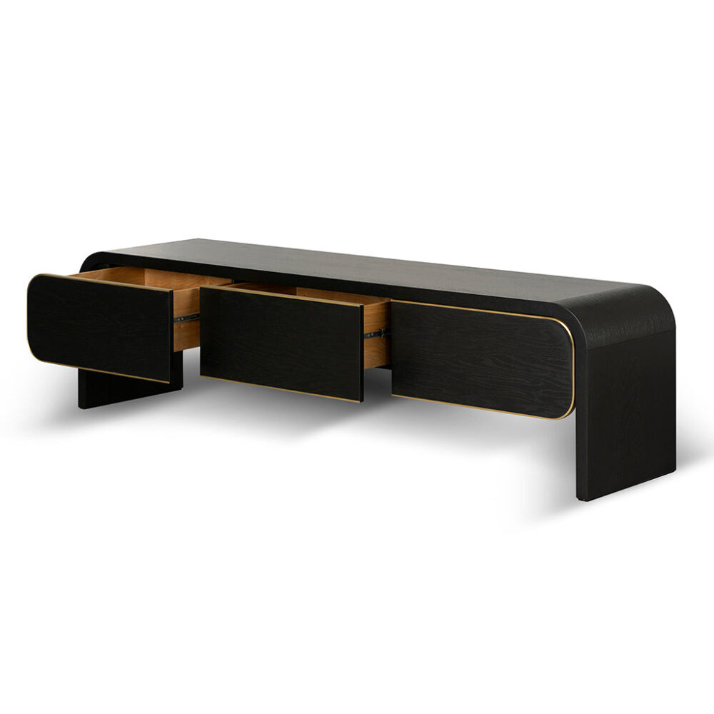 Boran 2m TV Entertainment Unit - Textured Espresso Black - Image 3