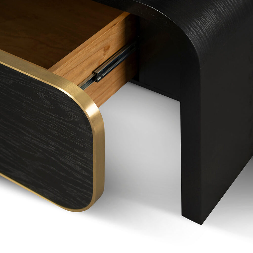 Boran 2m TV Entertainment Unit - Textured Espresso Black - Image 11