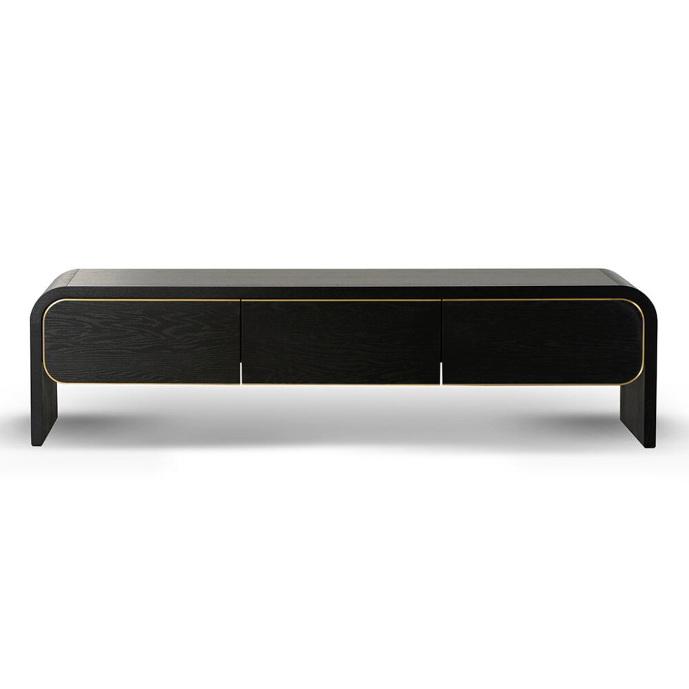 Boran 2m TV Entertainment Unit - Textured Espresso Black - Image 2