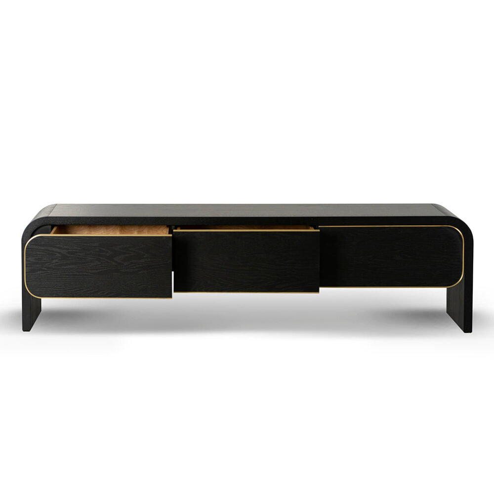 Boran 2m TV Entertainment Unit - Textured Espresso Black - Image 5