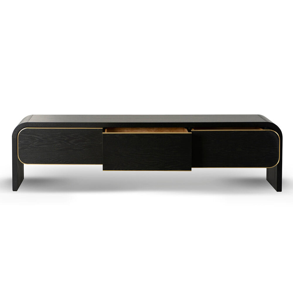 Boran 2m TV Entertainment Unit - Textured Espresso Black - Image 6