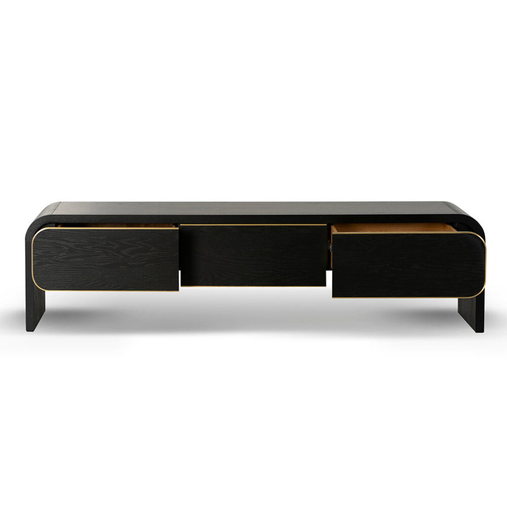 Boran 2m TV Entertainment Unit - Textured Espresso Black - Image 4