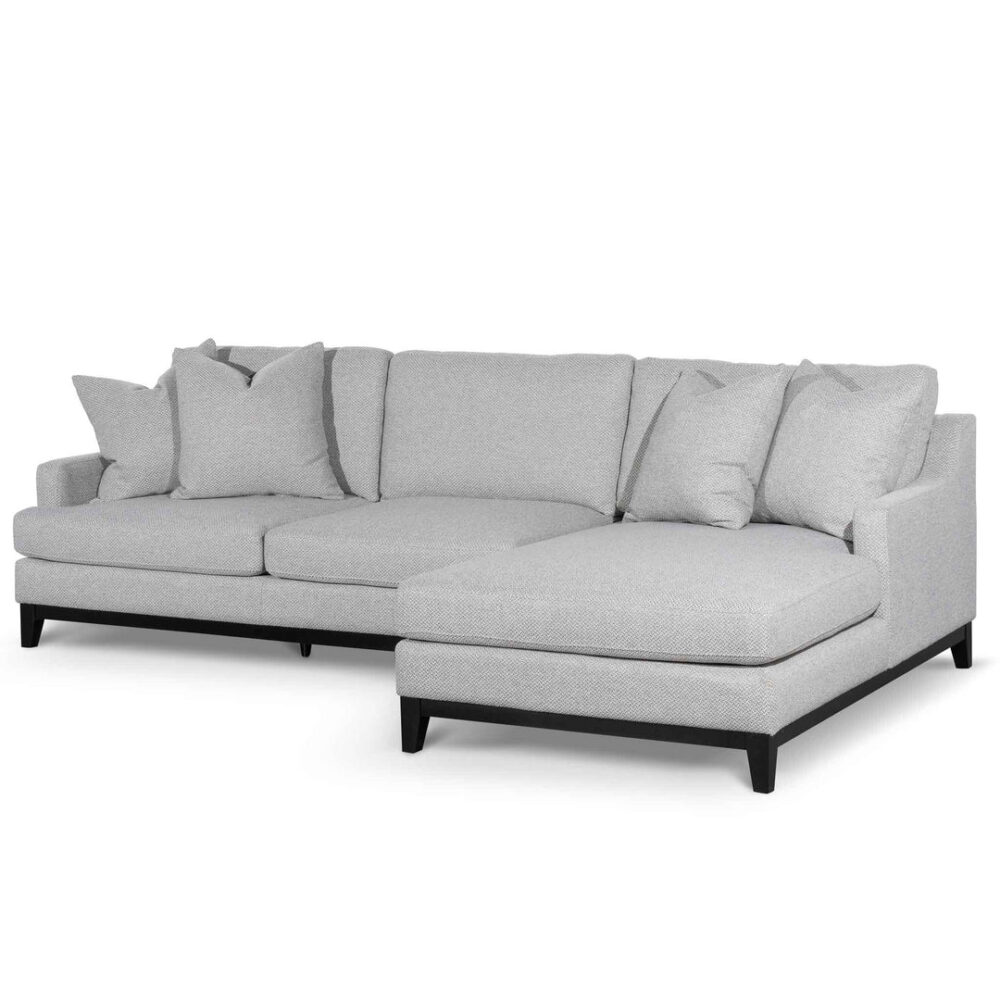 Alana 3 Seater Right Chaise Fabric Sofa - Grey