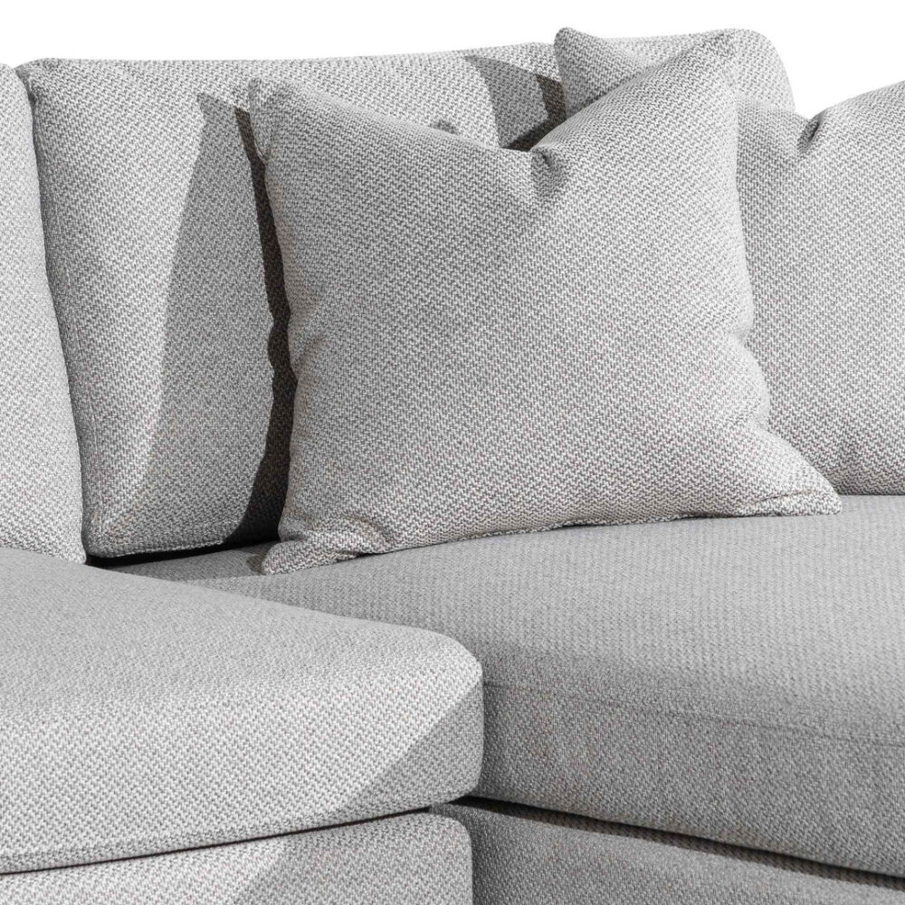 Alana 3 Seater Right Chaise Fabric Sofa - Grey - Image 7