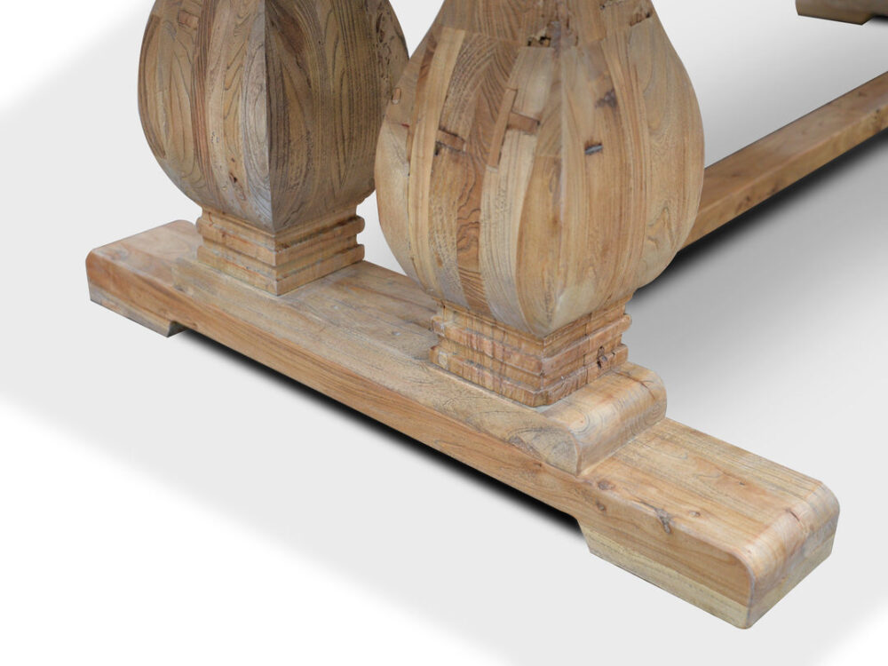Artica Elm Wood 3m Dining Table - Rustic Natural - Image 5
