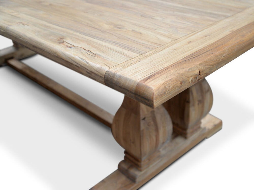 Artica Elm Wood 3m Dining Table - Rustic Natural - Image 6