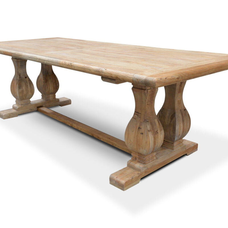 Artica Elm Wood 3m Dining Table - Rustic Natural