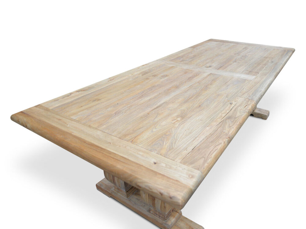 Artica Elm Wood 3m Dining Table - Rustic Natural - Image 9