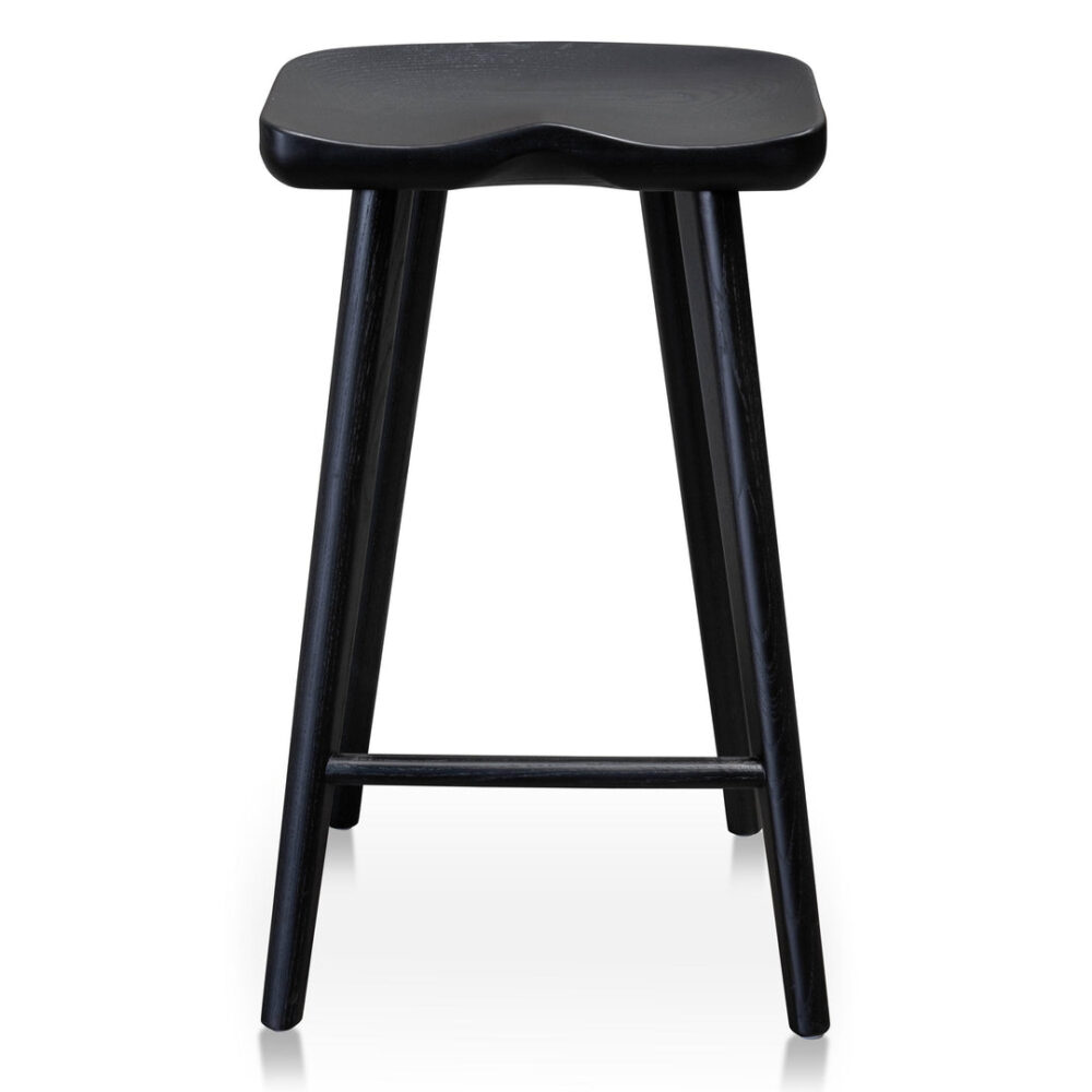Set of 2 - Bethan 65cm Wooden Bar stool - Black - Image 3