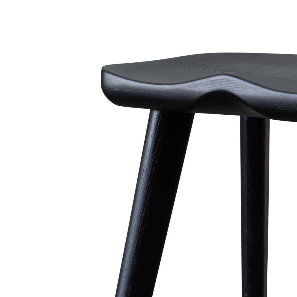 Set of 2 - Bethan 65cm Wooden Bar stool - Black - Image 9
