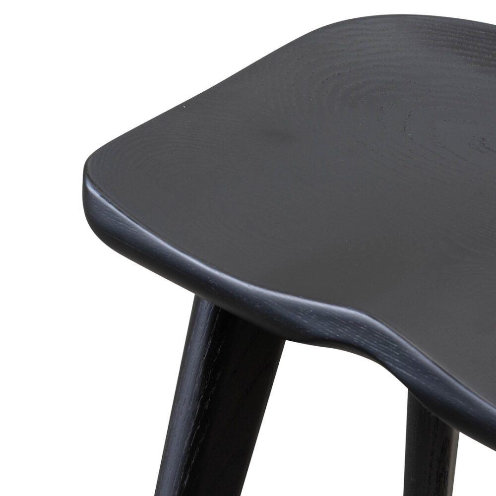 Set of 2 - Bethan 65cm Wooden Bar stool - Black - Image 4
