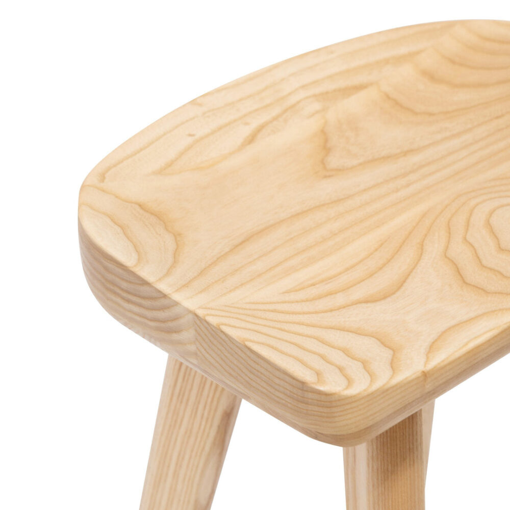 Set of 2 - Bethan 65cm Wooden Bar Stool - Natural - Image 5