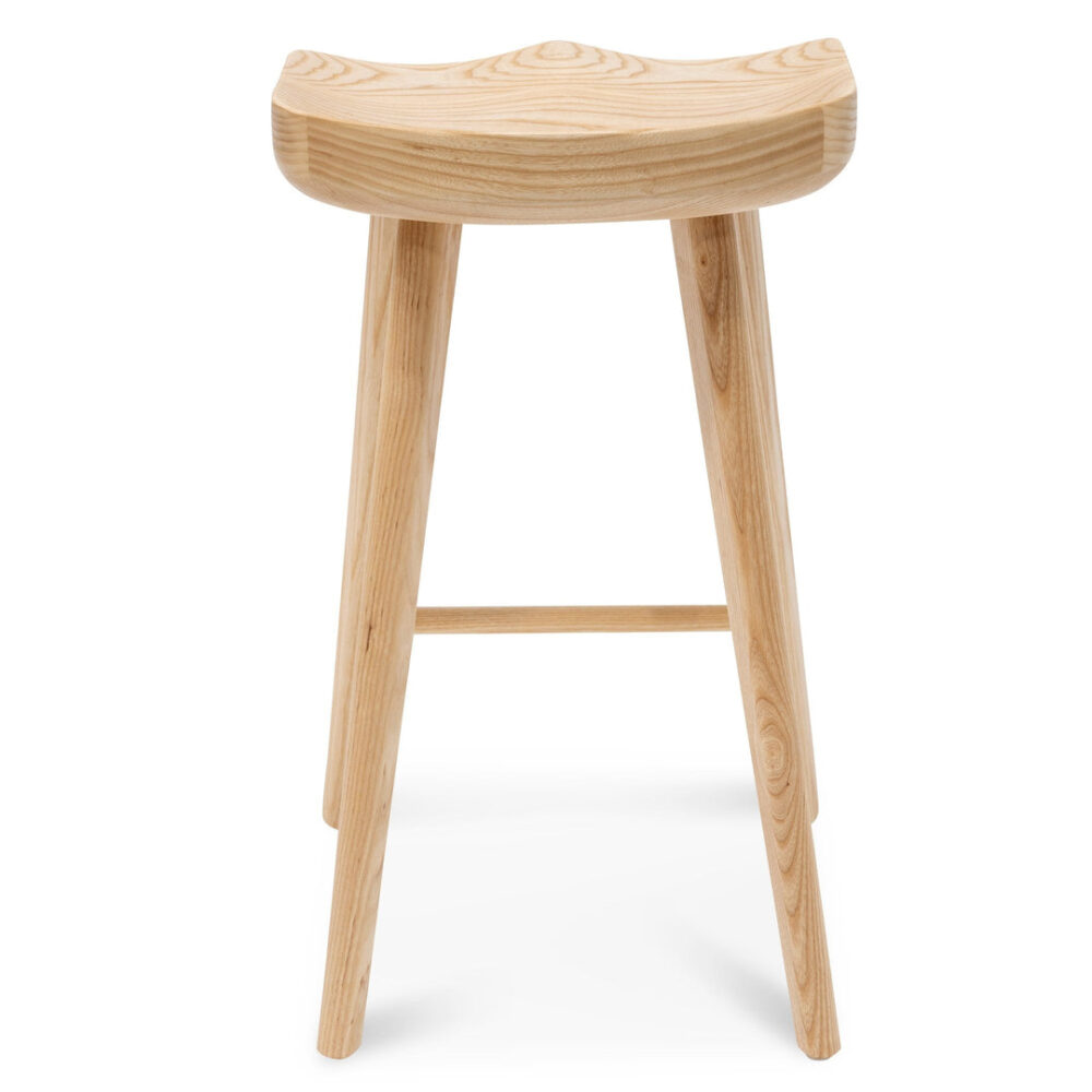 Set of 2 - Bethan 65cm Wooden Bar Stool - Natural - Image 8