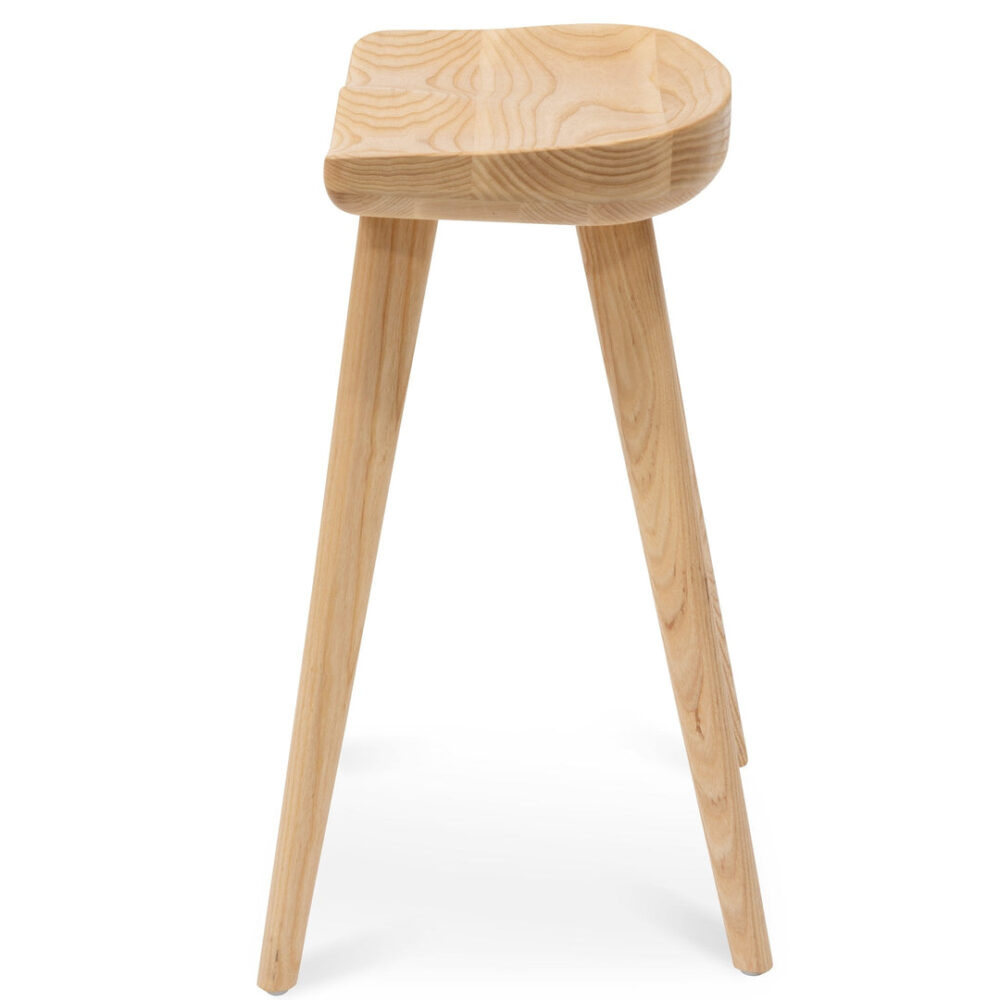 Set of 2 - Bethan 65cm Wooden Bar Stool - Natural - Image 7
