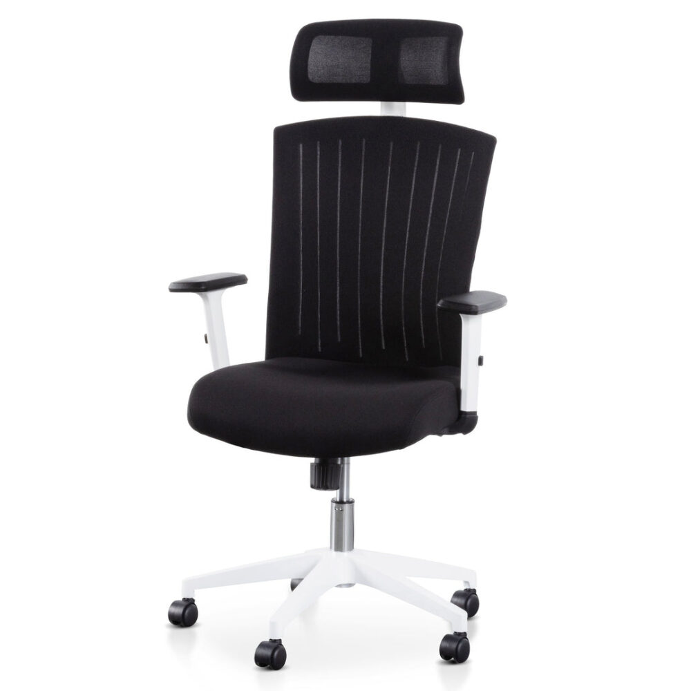 Caleb Mesh Office Chair - Black and White