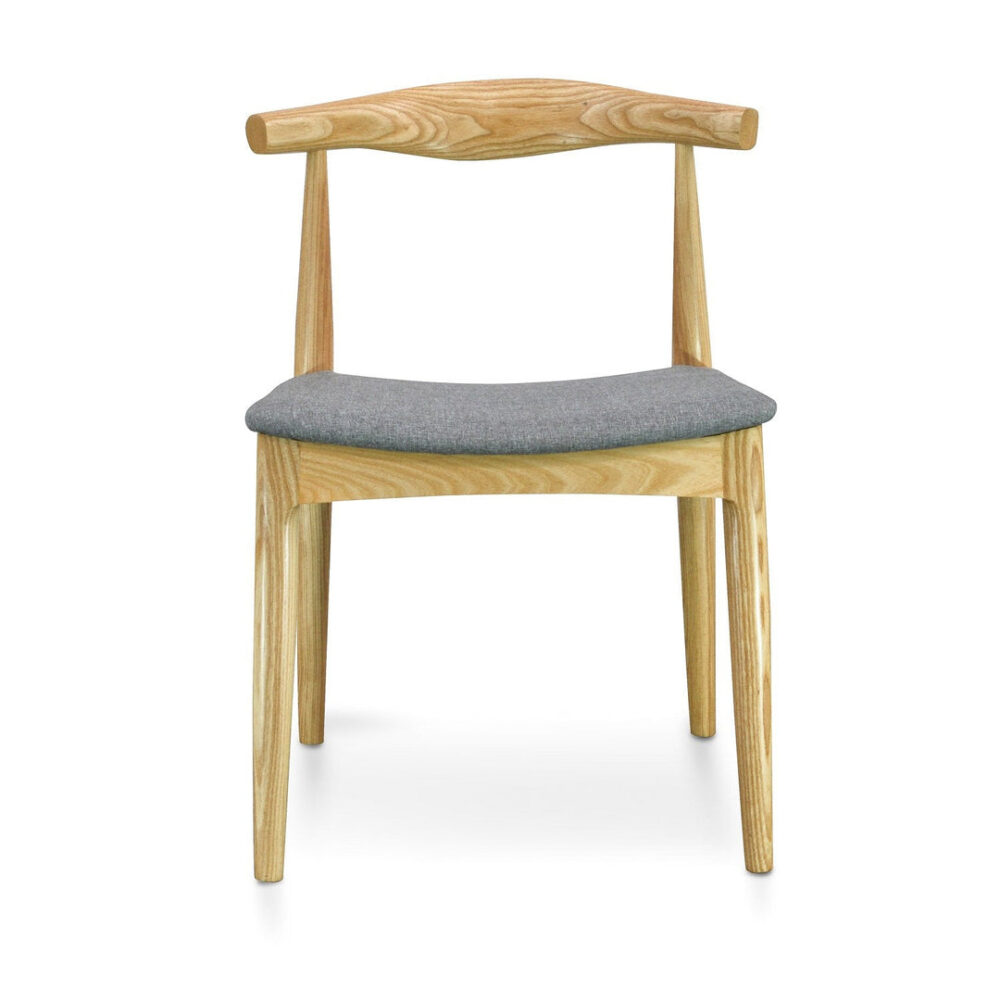 Set of 2 - Henrik Fabric Dining Chair - Natural with Light Grey Seat - Image 10