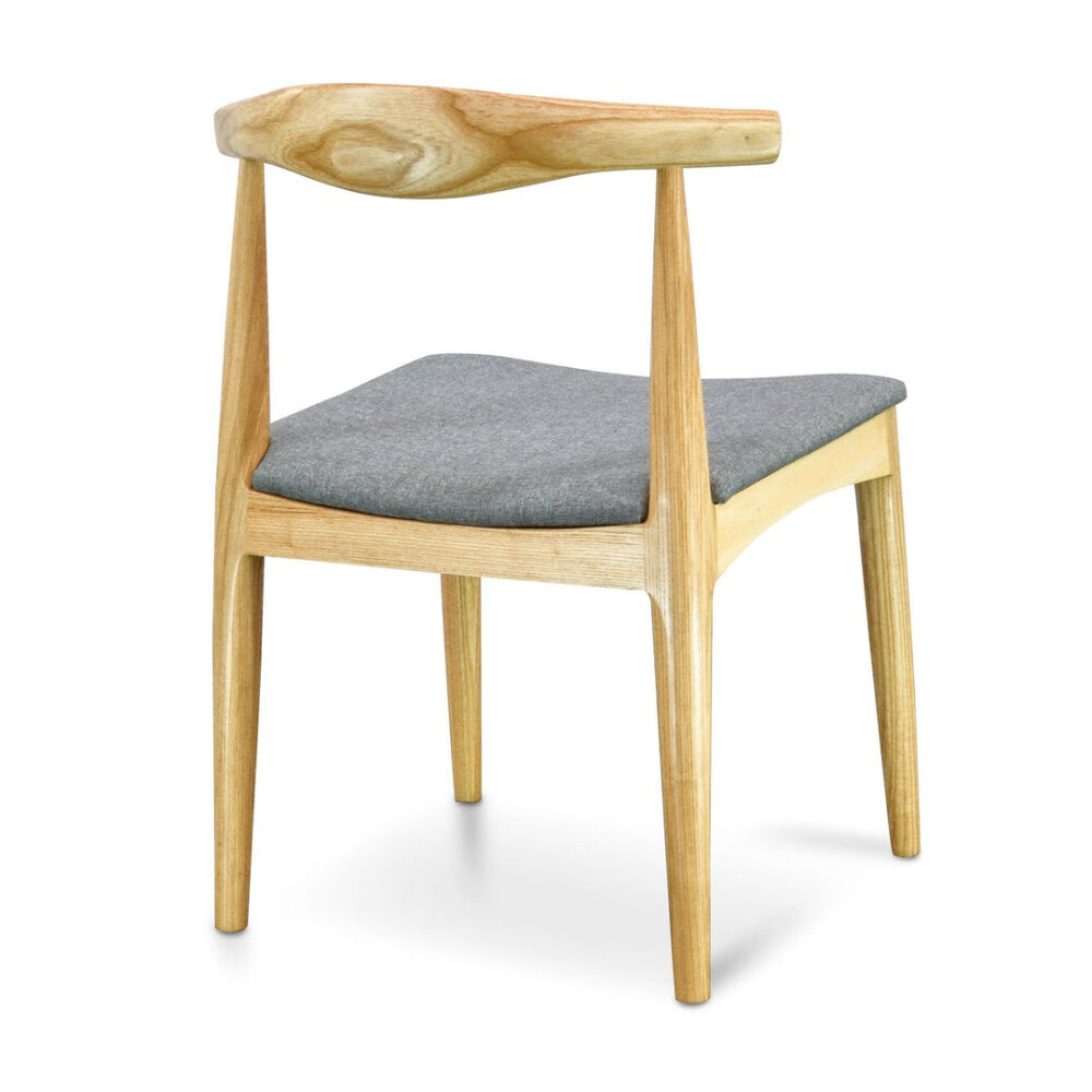 Set of 2 - Henrik Fabric Dining Chair - Natural with Light Grey Seat - Image 7