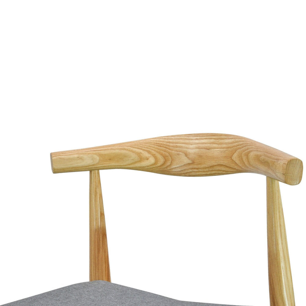 Set of 2 - Henrik Fabric Dining Chair - Natural with Light Grey Seat - Image 5